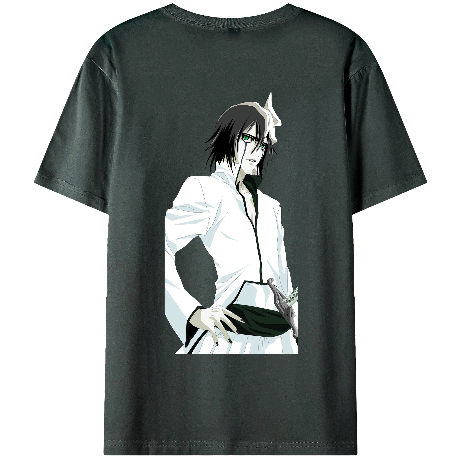 （画像用） ブリーチ ウルキオラ·シファー BLEACH Ulquiorra cifer 綿100％ メンズ半袖Tシャツ（バックプリント） 通気性